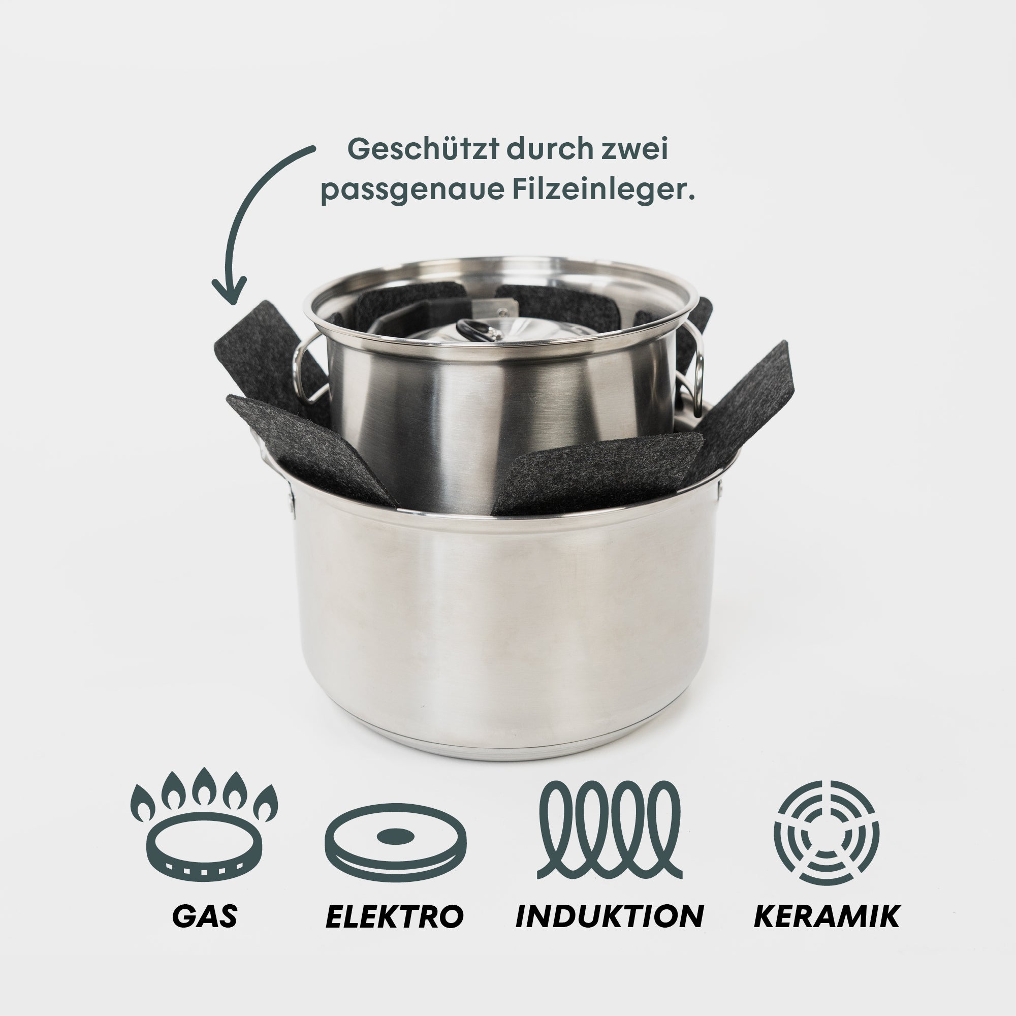 Mobiler Gaskocher mit Camping-Topfset