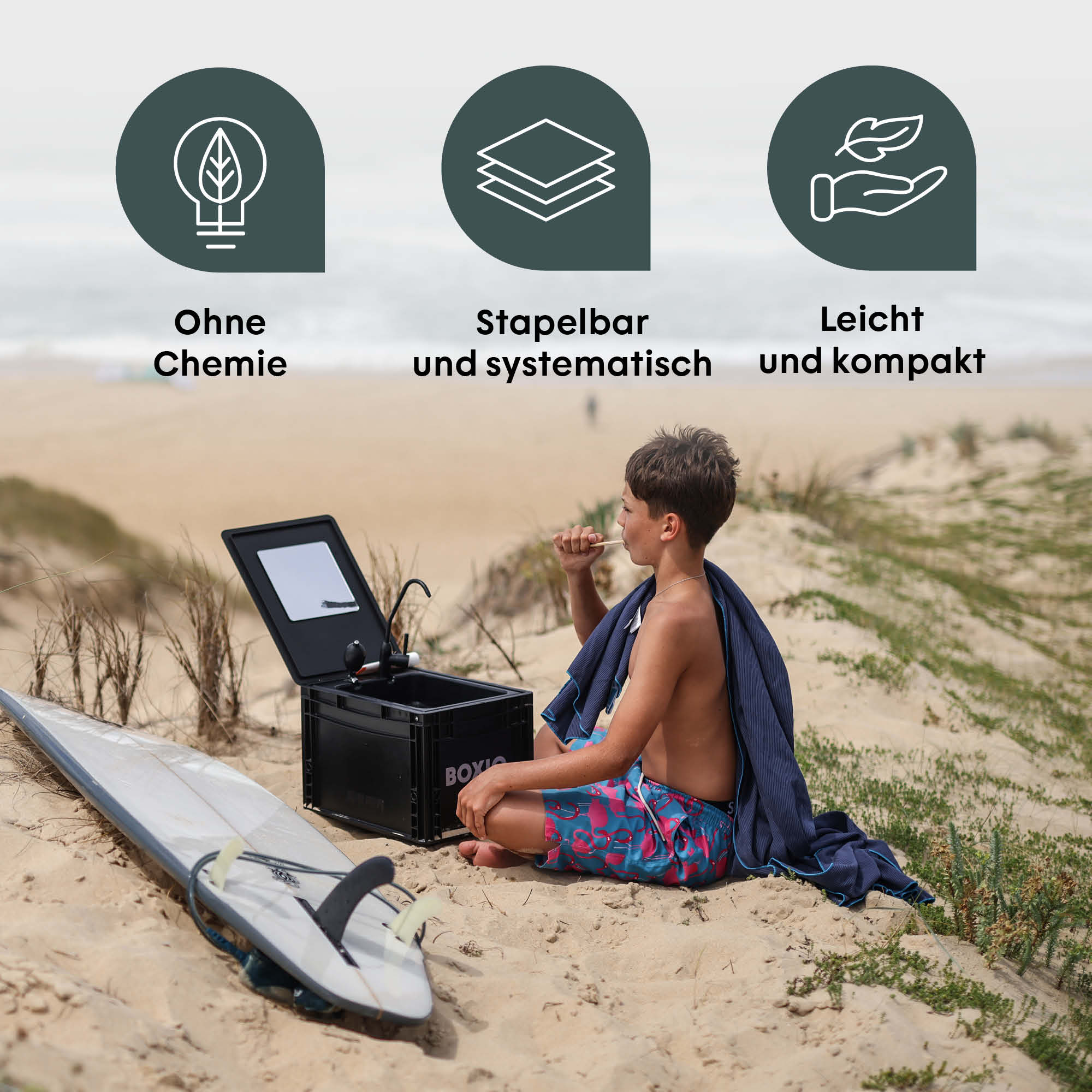BOXIO SANITARY XL | Mobiles Badezimmer mit extra Komfort