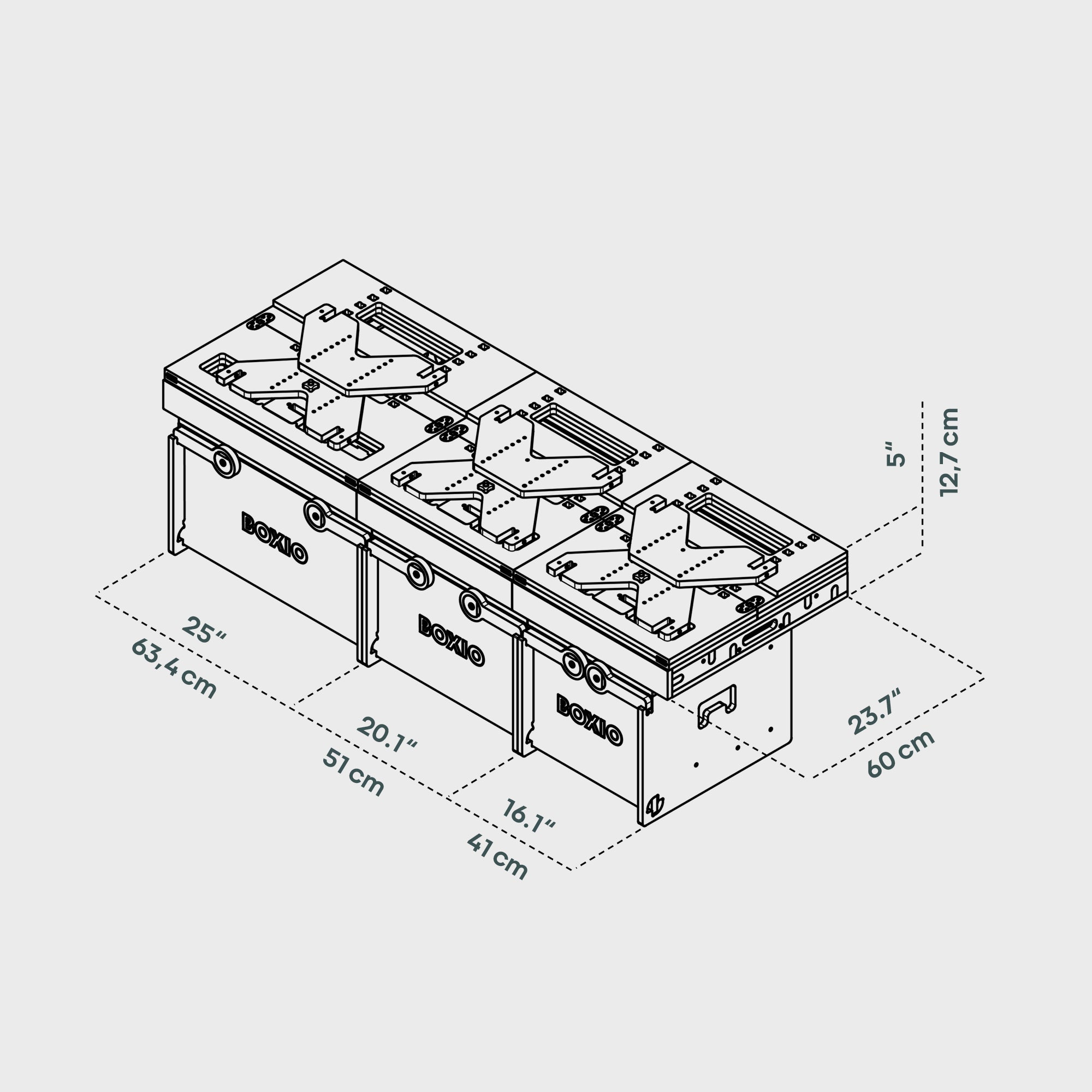 BOXIO RACK BUNDLE XL I Modulaire kampeerbox