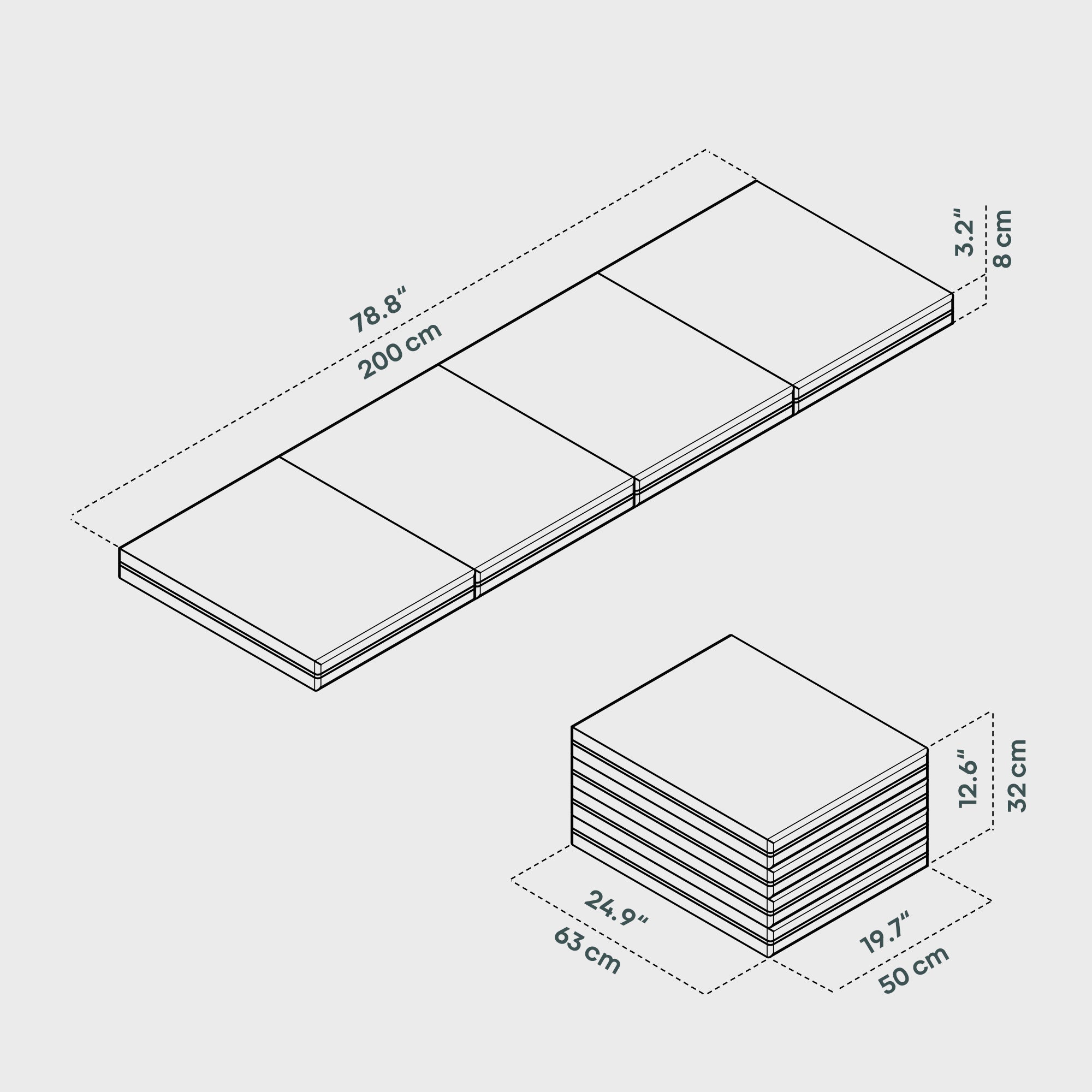 BOXIO SLEEP 63 I Klappmatratze für das RACK