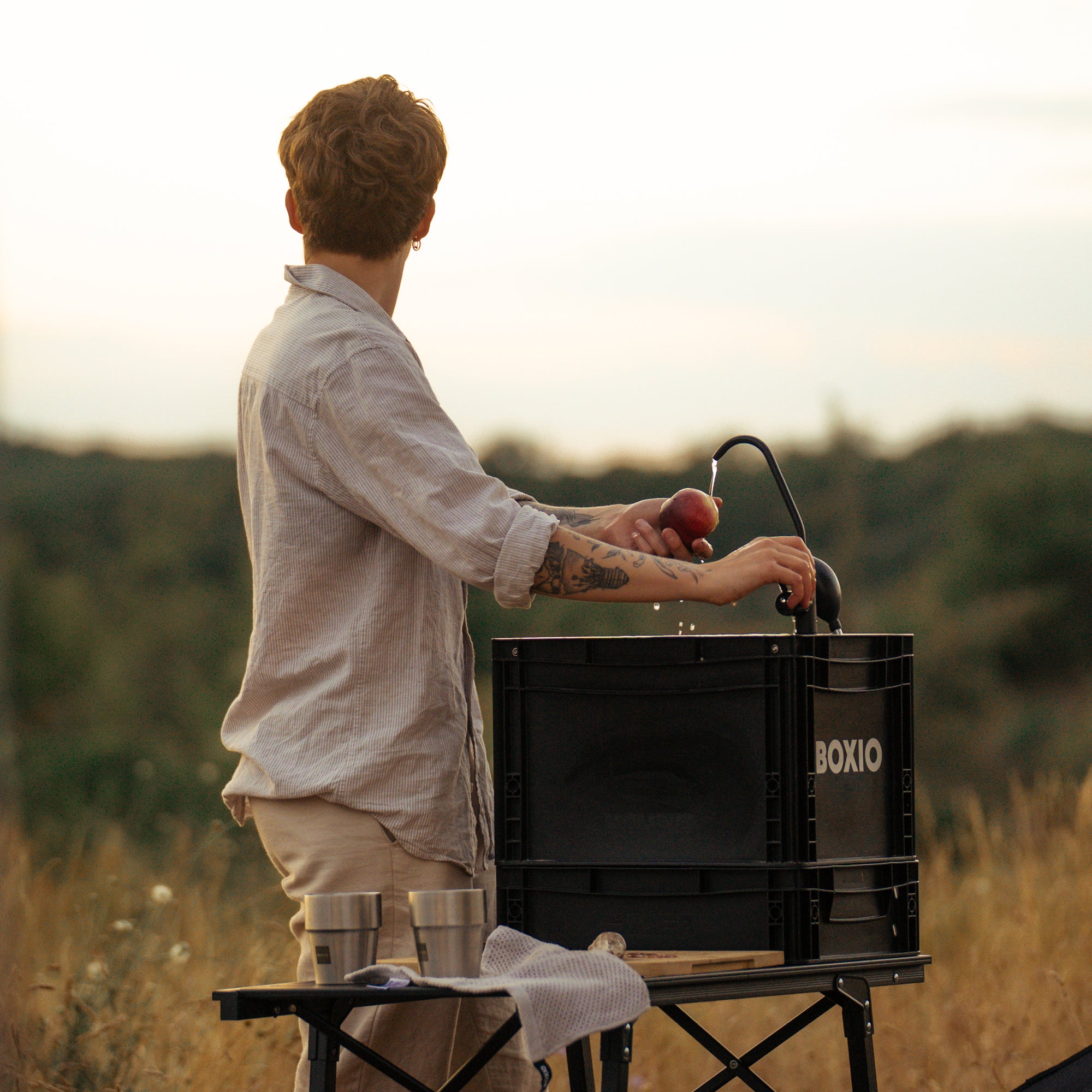 BOXIO WASH ボクシオ　ウォッシュ BOXIO-WASH | Mobile washbasin without electricity, mobile, compact