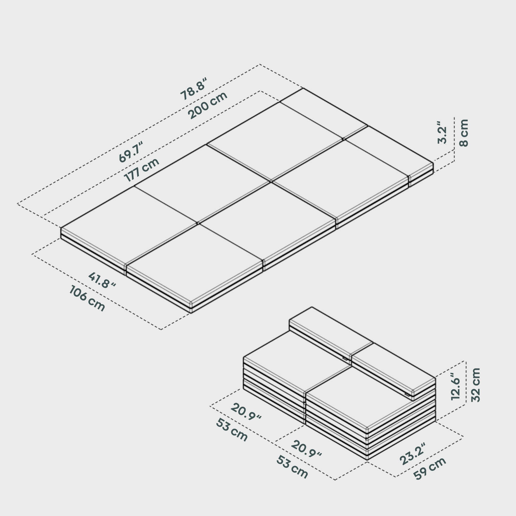 Matelas pliants BOXIO RACK SLEEP 106 x 200 cm