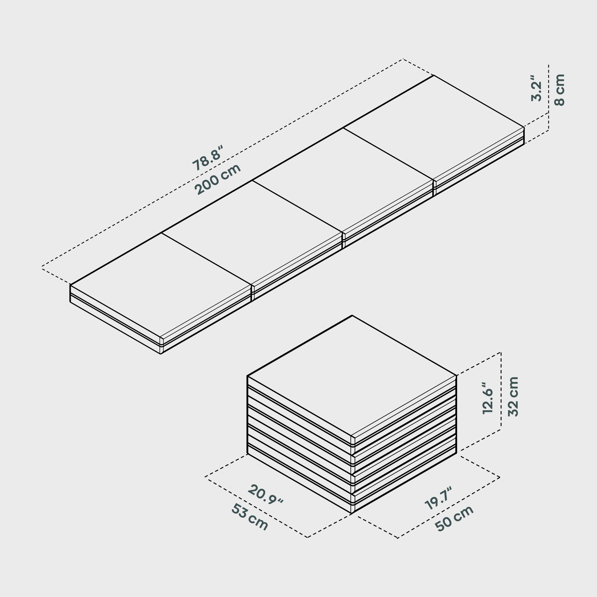 BOXIO SLEEP 53 I Opvouwbaar matras voor de RACK