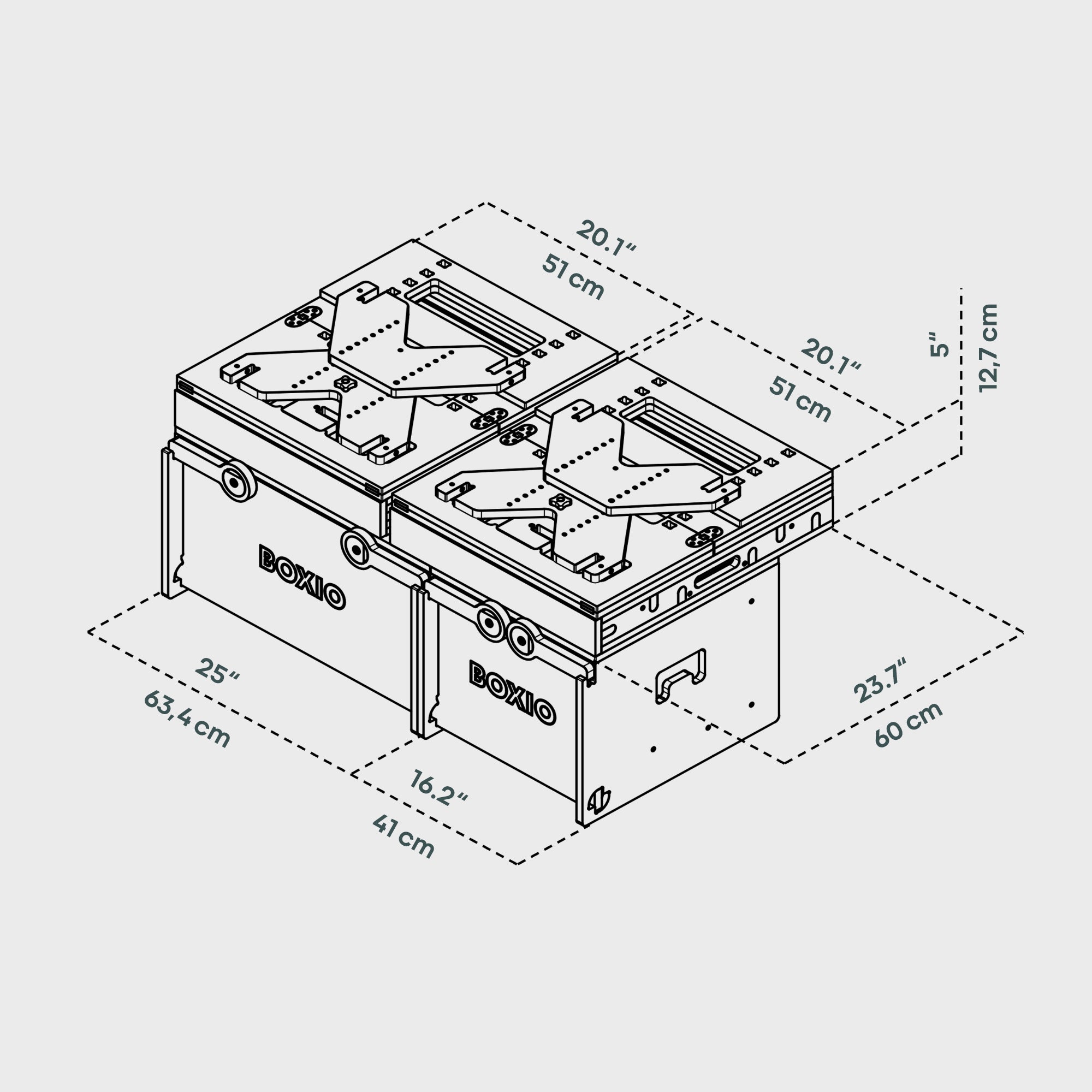 BOXIO RACK BUNDLE M I Modulare Campingbox Minivan