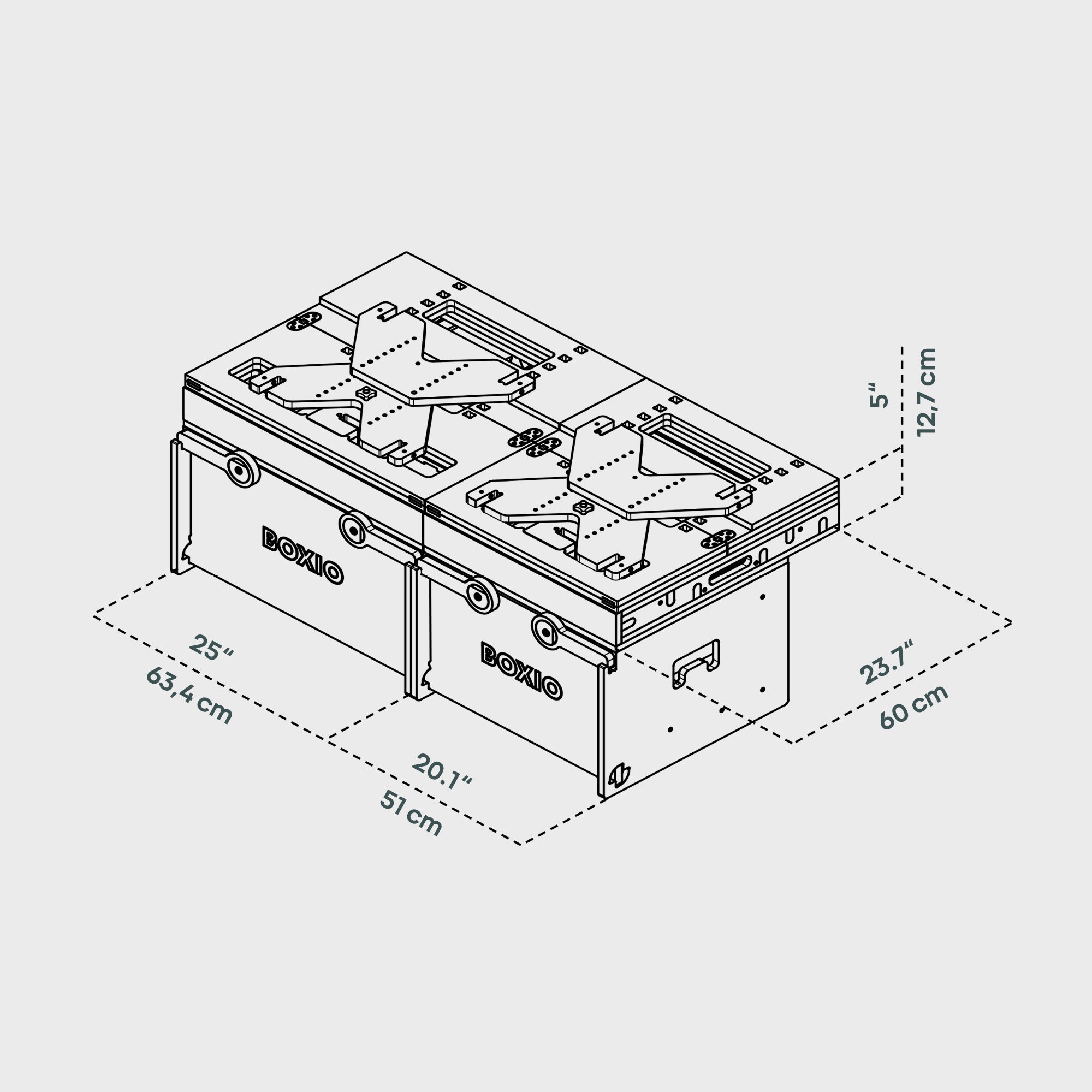 BOXIO RACK BUNDLE L I Modulaire kampeerbox