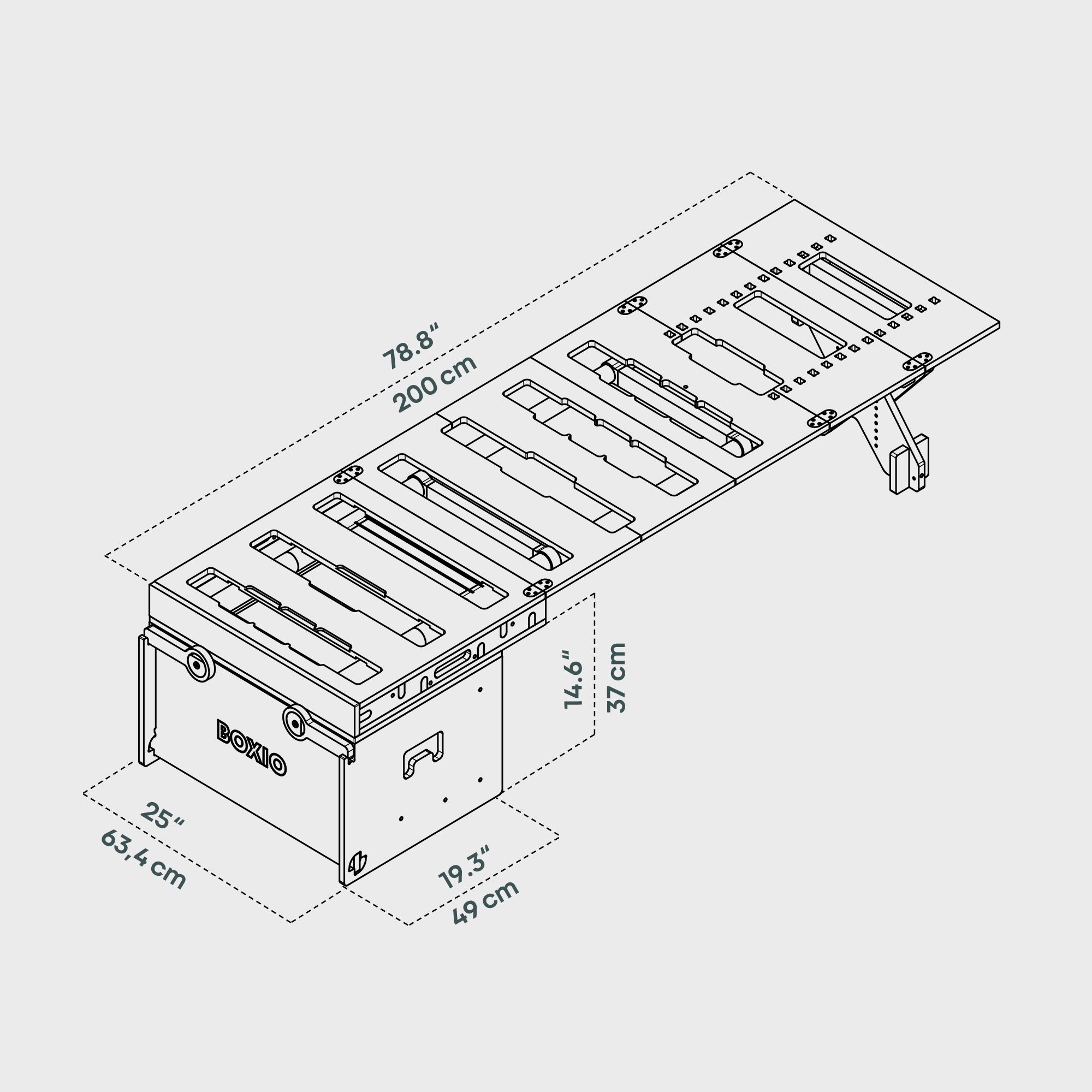 BOXIO RACK PACK 63 I Coffre de camping modulaire